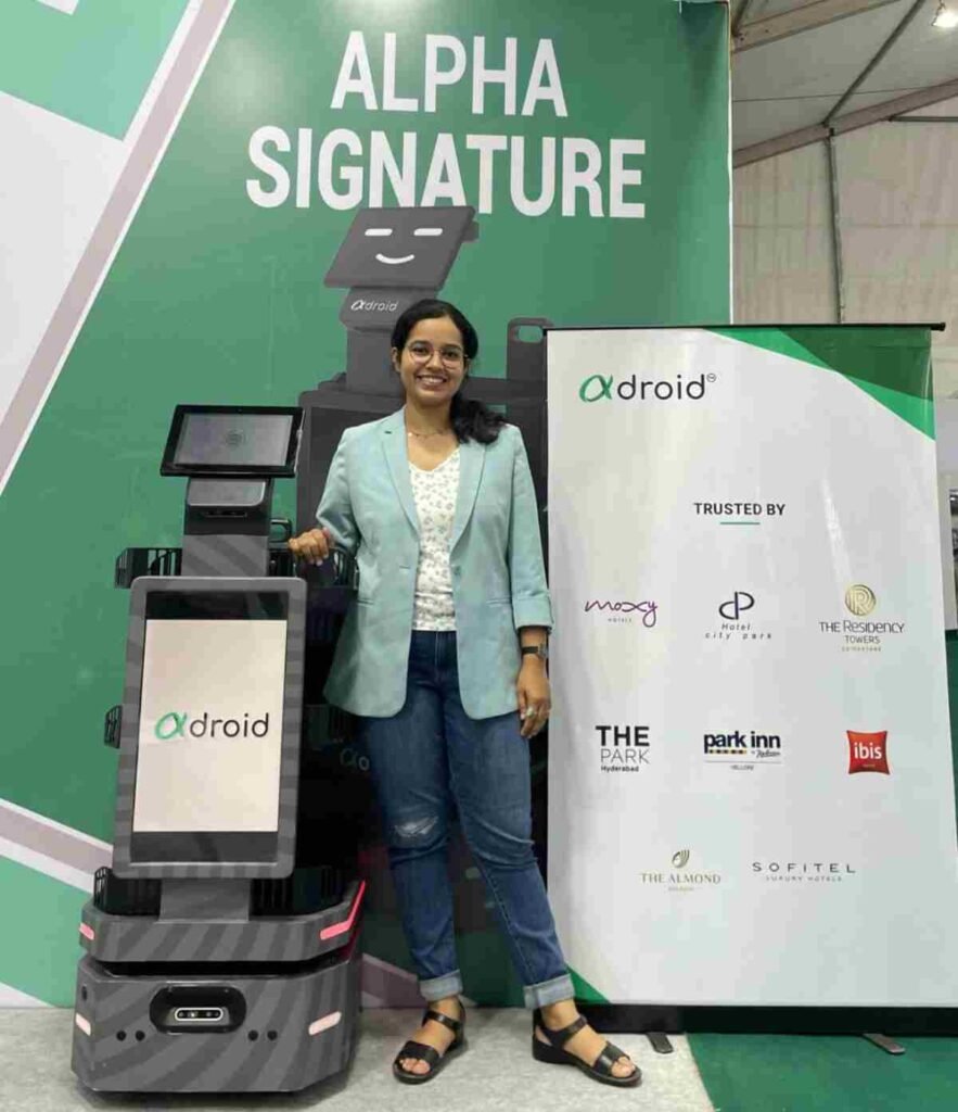 From Luxury Hotels to Budget Stays: Alphadroid’s Robots Steal the Show at AAHAR 2025 1 Alphadroid, Service Robotics, Hospitality Robotics, AAHAR 2025, Intelligent Service Robots, Hospitality Automation, Bharat Mandapam, New Delhi, Food & Hospitality Fair, Luxury Hotels, Budget Hotels, Banquets, Concept Stays, Guest Experience, Operational Efficiency, Customer Service, Automation Solutions, India Trade Promotion Organisation ,ITPO, Technology in Hospitality, Robotics in Hospitality, Pragati Tripathi, Hospitality Industry, Food Service, Technology, Innovation, AAHAR Fair, AAHAR India, AAHAR Exhibition, India, New Delhi, India, Enhance Guest Experience, Streamline Operations, Optimize Resource Allocation, Improve Operational Effectiveness, Drive Efficiency, Customer Satisfaction,