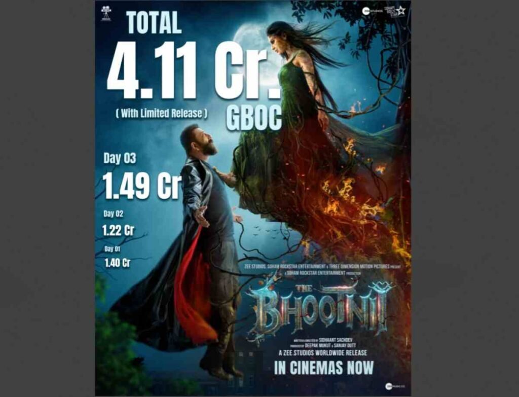 The Bhootnii Box Office Collection, Sanjay Dutt The Bhootnii, Mouni Roy The Bhootnii, Sunny Singh The Bhootnii, Palak Tiwari The Bhootnii, The Bhootnii Movie Review, Horror Comedy Bollywood, Bollywood Box Office, Zee Studios The Bhootnii, Soham Rockstar Entertainment, Deepak Mukut Producer, Maanayata Dutt Producer, The Bhootnii Saturday Collection, Bollywood Movie 2025, The Bhootnii Limited Screens, The Bhootnii Audience Reaction, The Bhootnii Music Review, Aasif Khan The Bhootnii, Beyounick The Bhootnii,