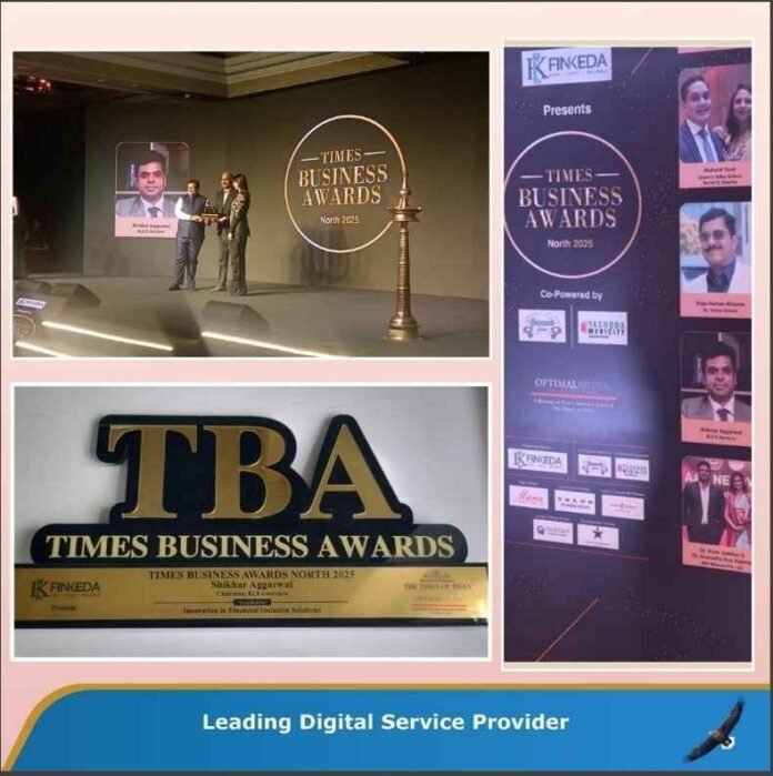 BLS E-Services, Financial Inclusion India, Digital Financial Services, E-Services India, Times Business Award 2025, Innovation in Financial Inclusion, BLS E-Services Financial Inclusion, Banking Correspondence India, Assisted eServices India, Rural Banking Outlets, G2C Services India, B2C Services India, Financial Inclusion Solutions, Technology for Financial Inclusion, Last Mile Financial Access, Shikhar Aggarwal BLS E-Services, BLS E-Services awarded for financial inclusion innovation, BLS E-Services bridging the financial gap in India, Digital service provider for financial inclusion in rural India, BLS E-Services banking correspondent services, Assisted eServices for utility and banking needs in India, BLS E-Services network of 1 lakh touchpoints, Financial inclusion through phygital strategy in India, BLS International subsidiary financial inclusion, Customer Service in financial inclusion BLS E-Services,