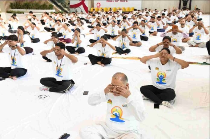 International Yoga Day 2025, Yoga Sangam, FHRAI Yoga Event, Ministry of AYUSH Yoga, Global Yoga Celebration, Yoga for All, Prime Minister Narendra Modi Yoga "Me to We" Yoga, "Yoga Transcends Boundaries", PM Modi Yoga Address, Ghaziabad Yoga Day, NCR Yoga Events, Faridabad Yoga, Atmantan Wellness Centre, Yashoda Medicity Ghaziabad, Jiva Ayurveda Faridabad, Yoga Wellness, Health and Harmony, Transformative Yoga, Public Participation Yoga, Cultural Leadership India, Grassroots Wellness Movement,