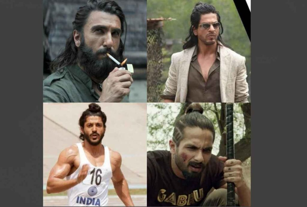 Bollywood, man-bun, Indian cinema, character symbolism, Ranveer Singh, Dhurandhar, Shah Rukh Khan, Don, Shahid Kapoor, Udta Punjab, Farhan Akhtar, Bhaag Milkha Bhaag, Hrithik Roshan, Mohenjo Daro, hair trends, cinematic style