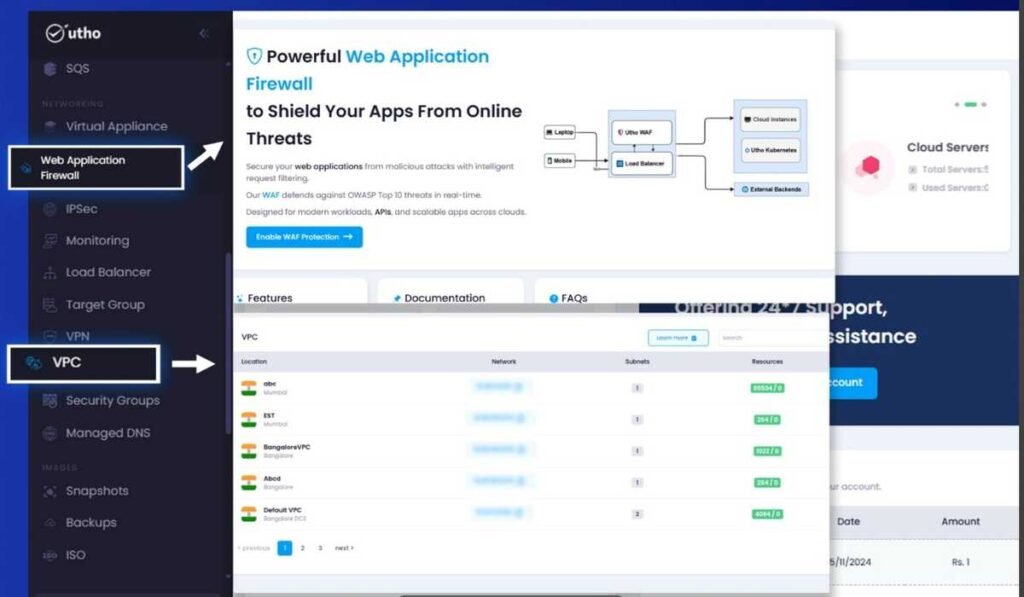 Indian Cloud, Cloud Provider, Hyperscalers, Cloud Migration, Cost-Effective Cloud, Secure Cloud, Enterprise Cloud, Utho Cloud, Bharat's Cloud, Made in India, Virtual Private Cloud ,VPC, Web Application Firewall ,WAF, Network Control, Cybersecurity, Downtime-Free Migration, Architecture Compatibility, Cost Savings, Integrated Security, Data Sovereignty, Startups, Enterprises, Digital-Native Companies, Government Organizations,