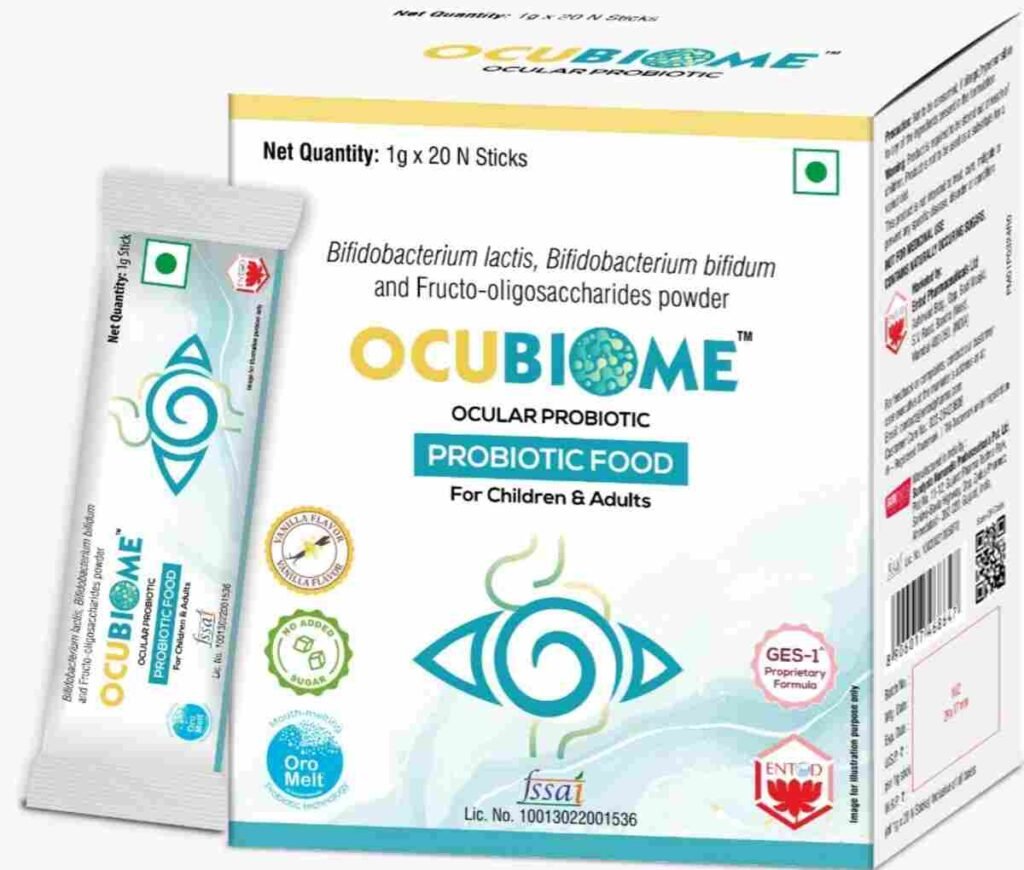 OCUBIOME, Ocular Probiotic, ENTOD Pharmaceuticals, Dry Eye Relief, Digital Eye Strain, Gut-Eye Axis, Eye Health India, Preventive Eye Care