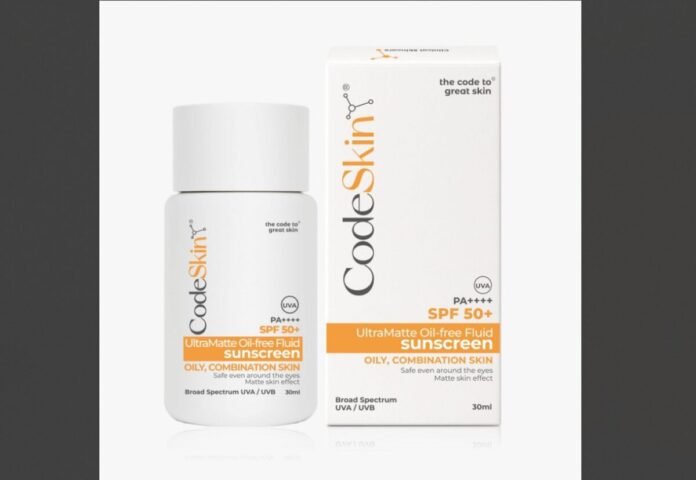 ddd (1) CodeSkin UltraMatte Sunscreen, CodeSkin SPF 50, oil-free fluid sunscreen, CodeSkin oily skin, matte finish sunscreen