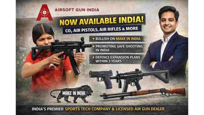 Airsoft Gun India, Make in India air guns, sports tech India, DPIIT startup, defence manufacturing India, safe shooting culture, CO2 air guns India Airsoft Gun India, Make in India air guns, sports tech India, DPIIT startup, defence manufacturing India, safe shooting culture, CO2 air guns India