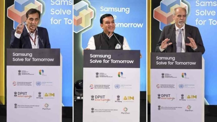 Samsung CSR Samsung Solve for Tomorrow, Samsung Solve for Tomorrow 2026, Samsung CSR India, Samsung Innovation Programme, youth innovation India, student innovators, STEM education India, Samsung student startup programme, Sushil Pal MeitY, Stefan Priesner UN, Nikhil Agarwal IIT Delhi, FITT IIT Delhi, Sustainable Development Goals, student entrepreneurship, innovation grants, technology for social impact, young entrepreneurs India, AI innovation, ₹2 crore grants,Samsung Solve for Tomorrow 2026